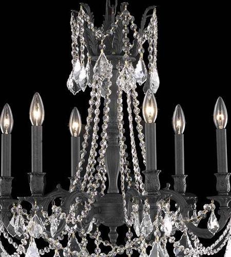 C121-9206D23DB-GS/RC By Elegant Lighting Rosalia Collection 6 Light Dining Room Dark Bronze Finish