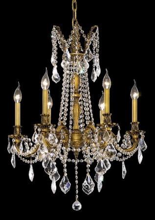 C121-9206D23FG By Regency Lighting-Rosalia Collection French Gold Finish 6 Lights Chandelier