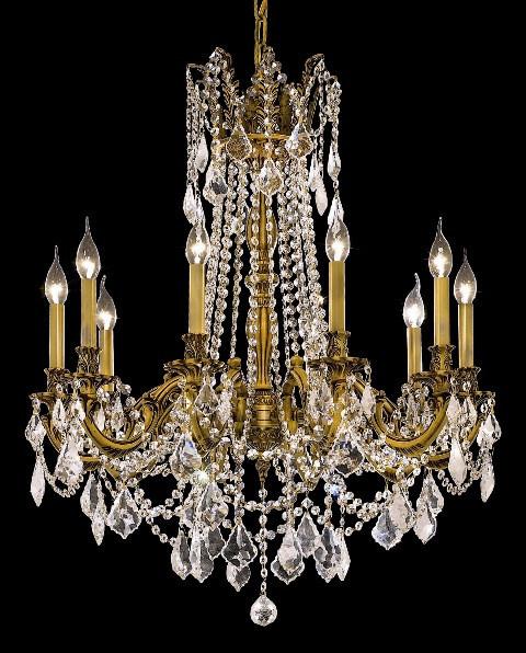 C121-9210D28FG/EC By Elegant Lighting Rosalia Collection 10 Lights Chandelier French Gold Finish