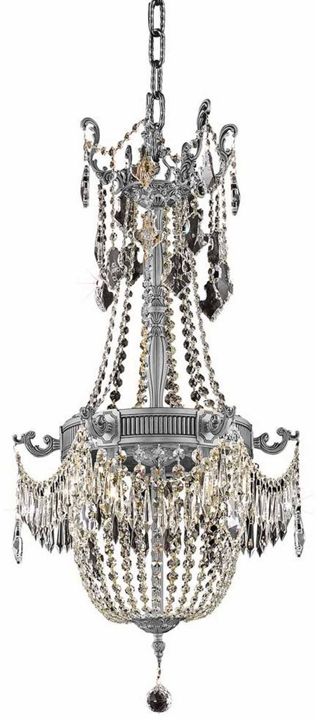 C121-9306D18PW/RC By Elegant Lighting Esperanza Collection 6 Light Dining Room Pewter Finish