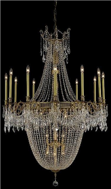 C121-9322G40FG/RC By Elegant Lighting Esperanza Collection 22 Light Chandeliers French Gold Finish