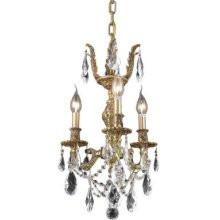 C121-9403D13FG/RC By Elegant Lighting Marseille Collection 3 Lights Chandelier French Gold Finish