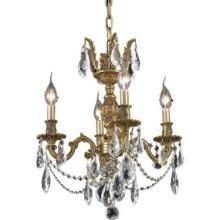 C121-9404D17FG/RC By Elegant Lighting Marseille Collection 4 Lights Chandelier French Gold Finish