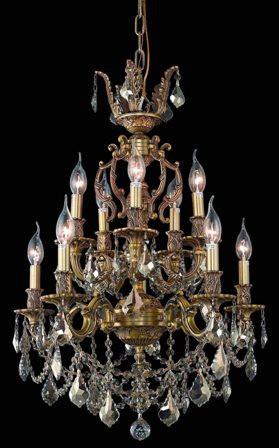 C121-9510D21FG-GT By Regency Lighting-Marseille Collection French Gold Finish 10 Lights Chandelier