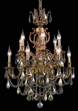 C121-9512D24FG-GT By Regency Lighting-Marseille Collection French Gold Finish 12 Lights Chandelier