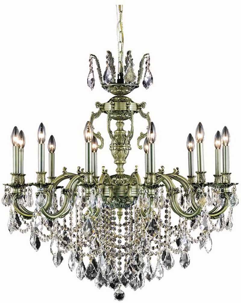 C121-9512D36AB/RC By Elegant Lighting Marseille Collection 12 Light Dining Room Antique Bronze Finish