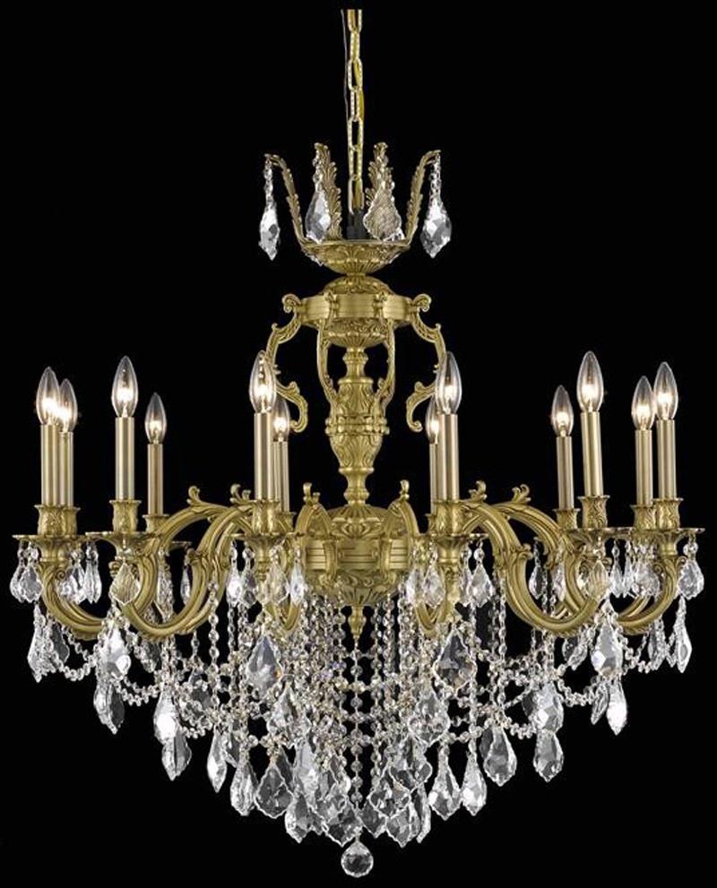 C121-9512D36FG/RC By Elegant Lighting Marseille Collection 12 Light Dining Room French Gold Finish