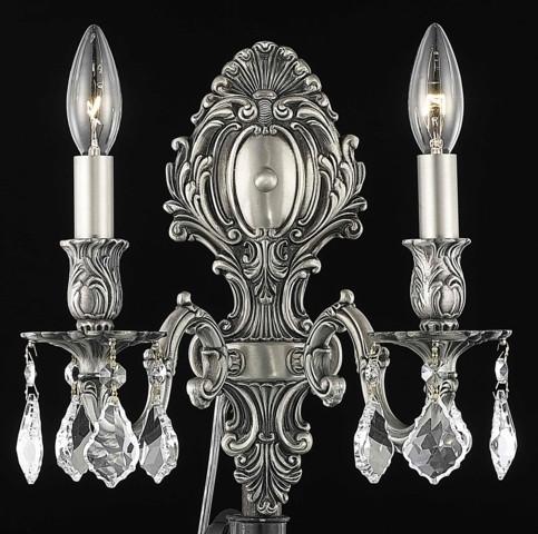 ZC121-9602W10PW/EC By Regency Lighting Monarch Collection 2 Light Wall Sconces Pewter Finish