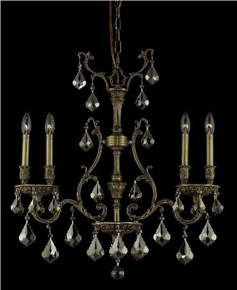 C121-9604D26FG-GT/RC By Elegant Lighting Monarch Collection 4 Light Chandeliers French Gold Finish