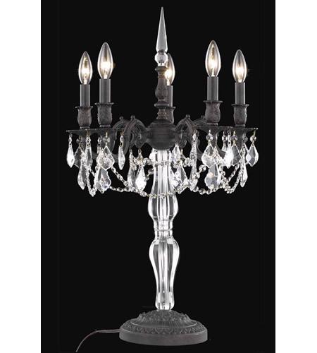 C121-9605TL18DB/RC By Elegant Lighting Monarch Collection 5 Light Table Lamp Dark Bronze Finish