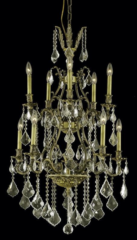 C121-9610D26AB-GS/RC By Elegant Lighting Monarch Collection 10 Light Chandeliers Antique Bronze Finish