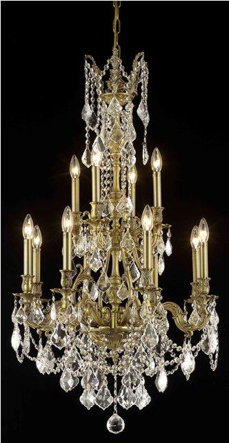 C121-9612D25FG/RC By Elegant Lighting Monarch Collection 12 Light Chandeliers French Gold Finish