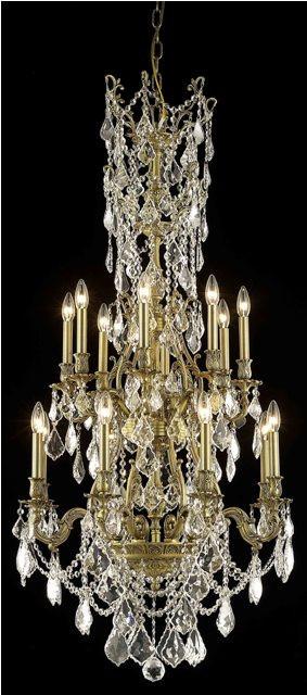 C121-9616D27FG/RC By Elegant Lighting Monarch Collection 16 Light Chandeliers French Gold Finish