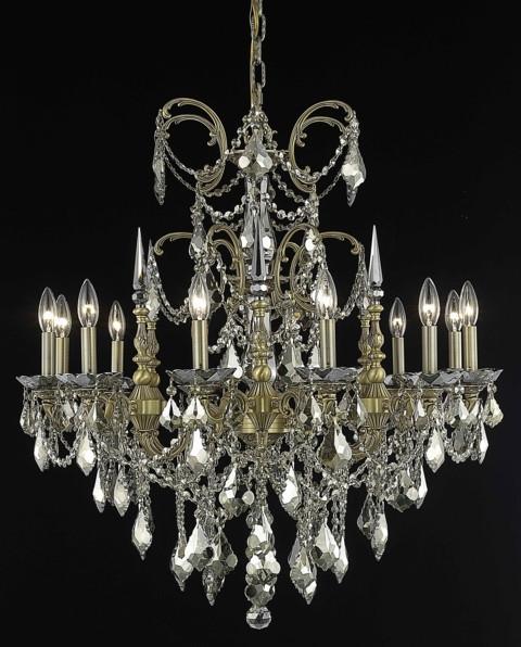 C121-9712D32FG-GT/RC By Elegant Lighting Athena Collection 12 Light Chandeliers French Gold Finish