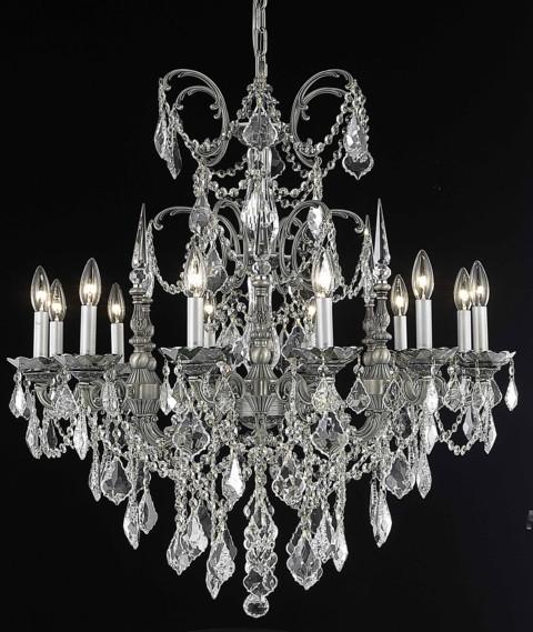 ZC121-9712D32PW/EC By Regency Lighting Athena Collection 12 Light Chandeliers Pewter Finish