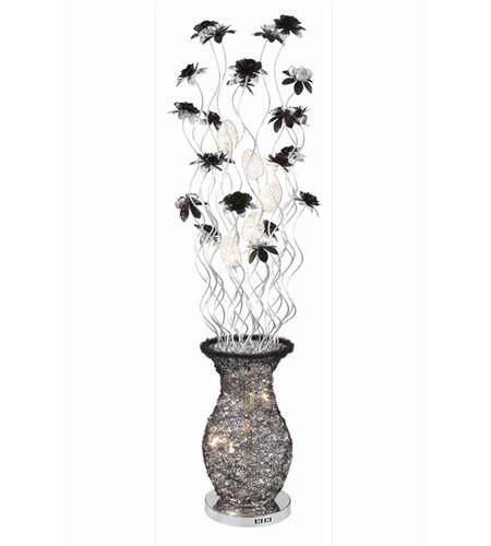 C121-FL4011 By Elegant Lighting South Beach Collection 8 Light Floor Lamp Black and Silver Finish