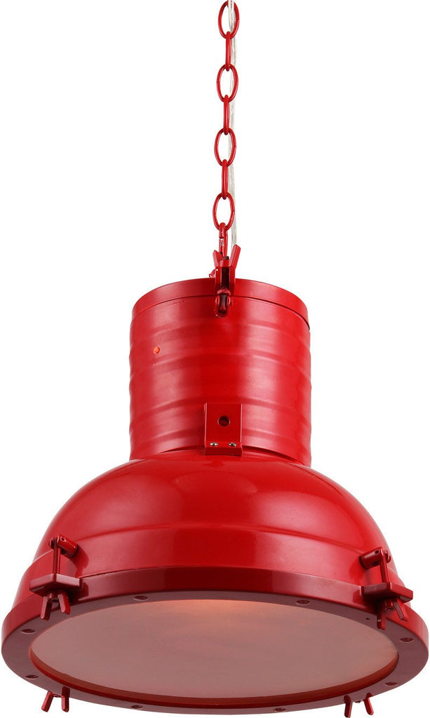C121-PD1218 By Elegant Lighting - Industrial Collection Red Finish 1 Light Pendant lamp