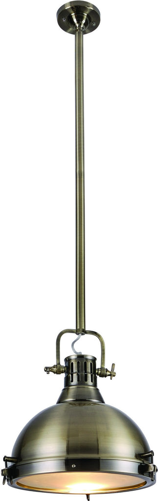 C121-PD1224 By Elegant Lighting - Industrial Collection Antique Brass Finish 1 Light Pendant lamp