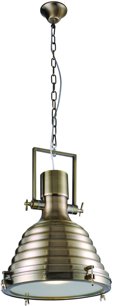 C121-PD1227 By Elegant Lighting - Industrial Collection Antique Brass Finish 1 Light Pendant lamp