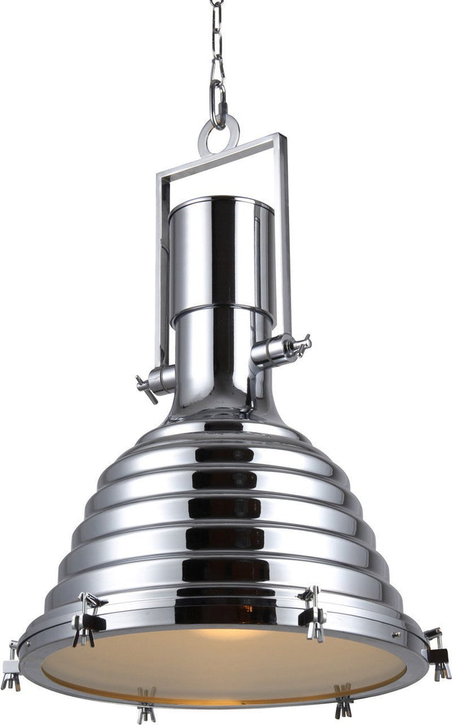 C121-PD1228 By Elegant Lighting - Industrial Collection Chrome Finish 1 Light Pendant lamp