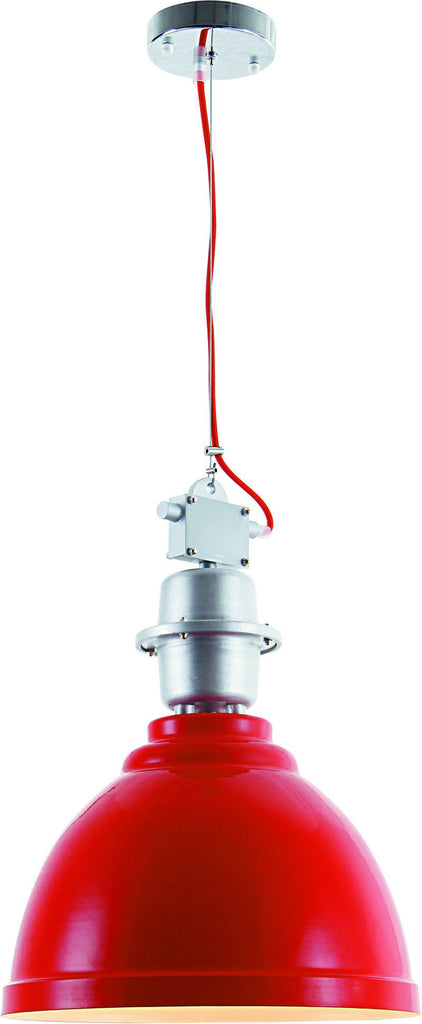 C121-PD1232 By Elegant Lighting - Industrial Collection Red Finish 1 Light Pendant lamp