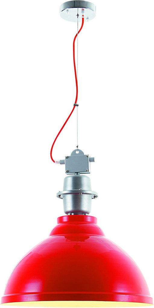 C121-PD1233 By Elegant Lighting - Industrial Collection Red Finish 1 Light Pendant lamp
