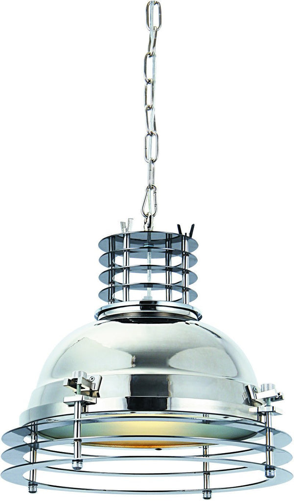 C121-PD1239 By Elegant Lighting - Industrial Collection Chrome Finish 1 Light Pendant lamp