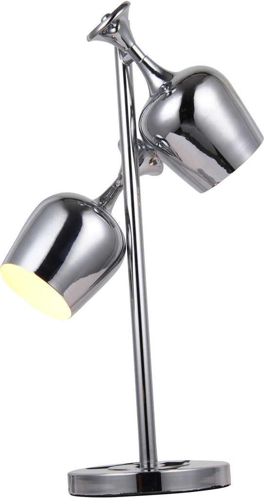 C121-TL1247 By Elegant Lighting - Industrial Collection Chrome Finish 2 Lights Table Lamp