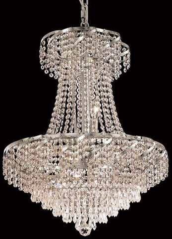 C121-ECA4D22C/RC By Elegant Lighting - Belenus Collection Chrome Finish 11 Light Dining Room