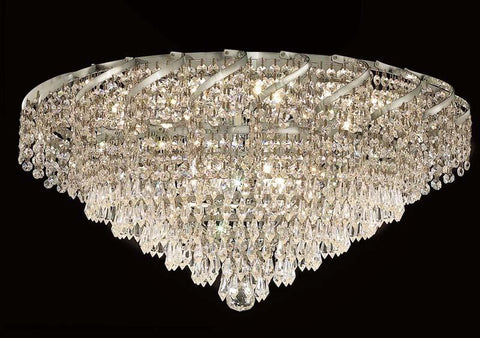 C121-ECA4F26C/RC By Elegant Lighting - Belenus Collection Chrome Finish 10 Lights Flush Mount