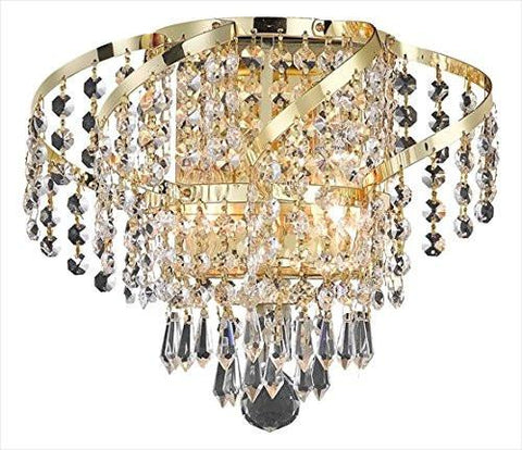 ZC121-ECA4W12G/RC By Regency Lighting ECA4 Belenus Collection Wall Sconce W12in H8in E9in Lt:2 Gold Finish (Royal Cut Crystals)