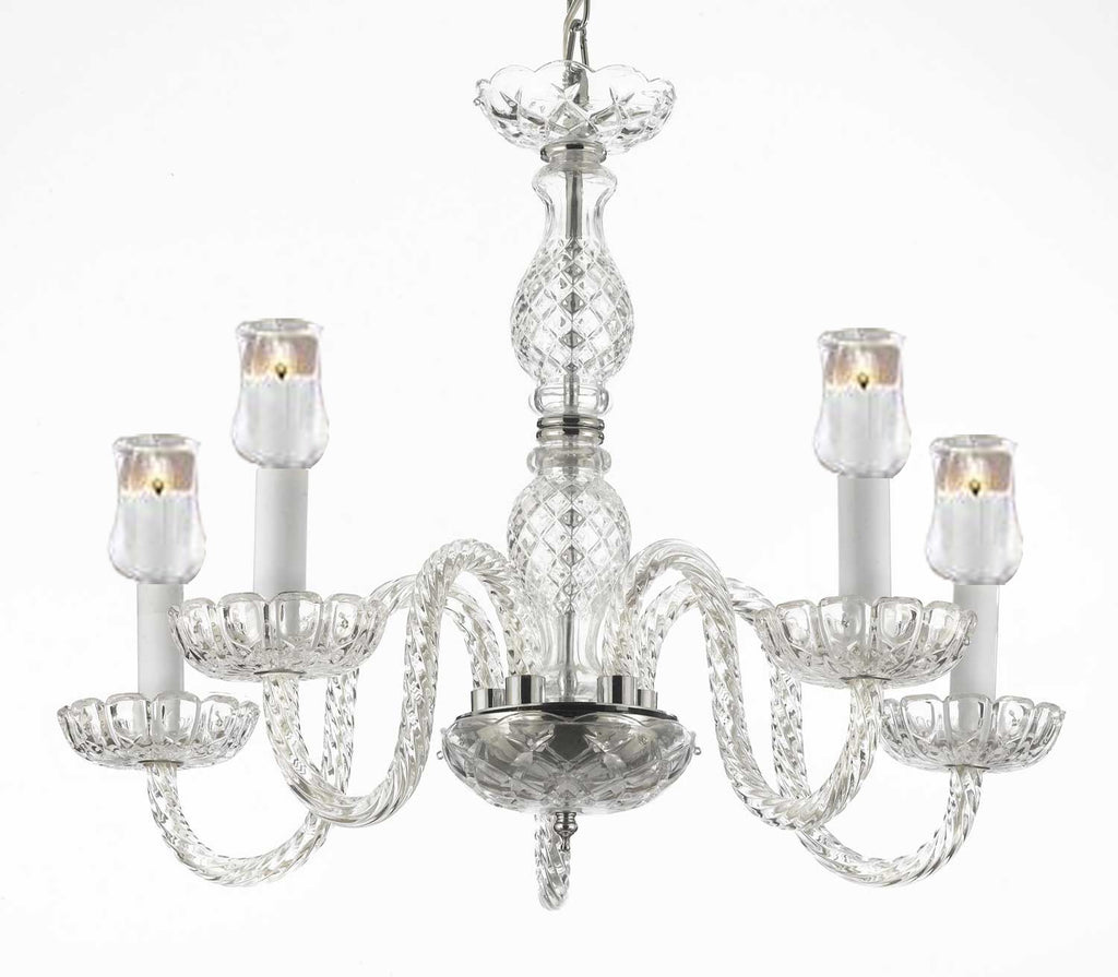 Murano Venetian Style Chandelier Lighting With Votive Candles Hearts H 25" W 24" - For Indoor / Outdoor Use Great For Outdoor Events Hang From Trees / Gazebo / Pergola / Porch / Patio / Tent - G46-B31/B11/384/5