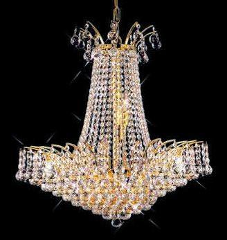 ZC121-V8031D16G By REGENCY - Victoria Collection 24k Gold Plated Finish Chandelier