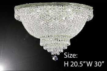 Flush Basket French Empire Crystal Chandelier Lighting H20.5" X W30" - A93-Flush/Cs/870/14