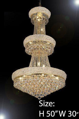 French Empire Crystal Chandelier H50" X W30" - Perfect For An Entryway Or Foyer - Go-A93-541/24