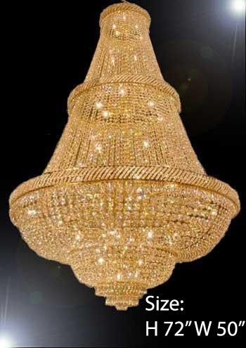 French Empire Crystal Chandelier Lighting W/ Swarovski Crystal 6Ft Tall - Perfect For An Entryway Or Foyer - A93-448/48Sw