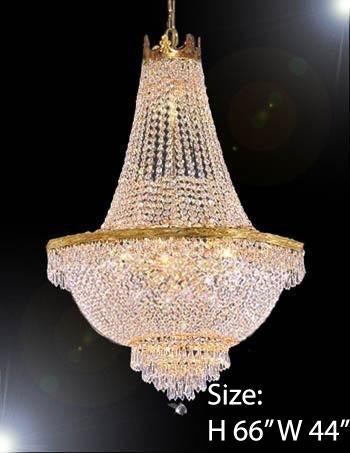 Swarovski Crystal Trimmed Chandelier 44X66" French Empire Crystal Chandelier Lighting Gold Chandeliers - Go-A93-870/24 Sw