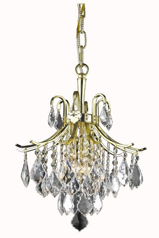 ZC121-LD8100D12G - Living District: Amelia Collection Pendant D12in H15in Lt:3 Gold finish