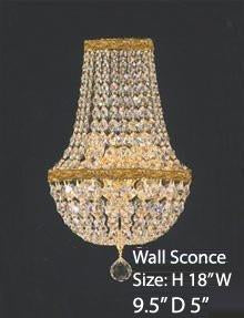 Empire Crystal Wall Sconce Crystal Lighting W 9.5" H 18" D 5" - A81-Wallsconce/Cg/4/5