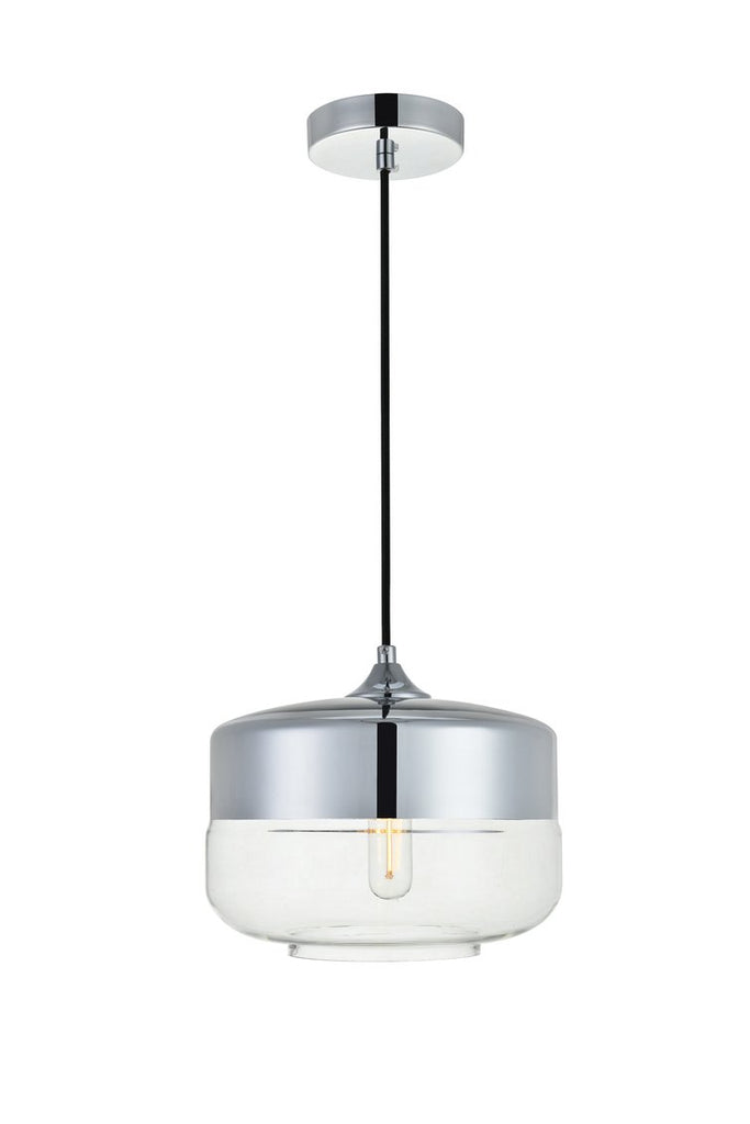 ZC121-LD2243C - Living District: Ashwell 1 Light Chrome Pendant With Clear Glass
