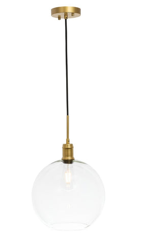 ZC121-LD6209BR - Living District: Emett 1 light Brass and Clear glass pendant