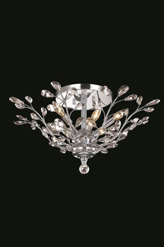 C121-2011F27C/RC - Regency Lighting: Orchid 6 light Chrome Flush Mount Clear Royal Cut Crystal