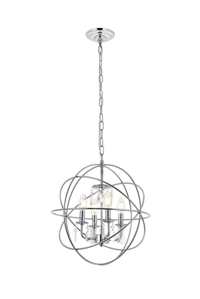 ZC121-LD5055D16C - Living District: Wallace 4 light Chrome Pendant