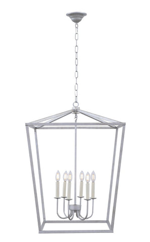 ZC121-LD6008D24S - Living District: Maddox 6 light Vintage Sliver pendant