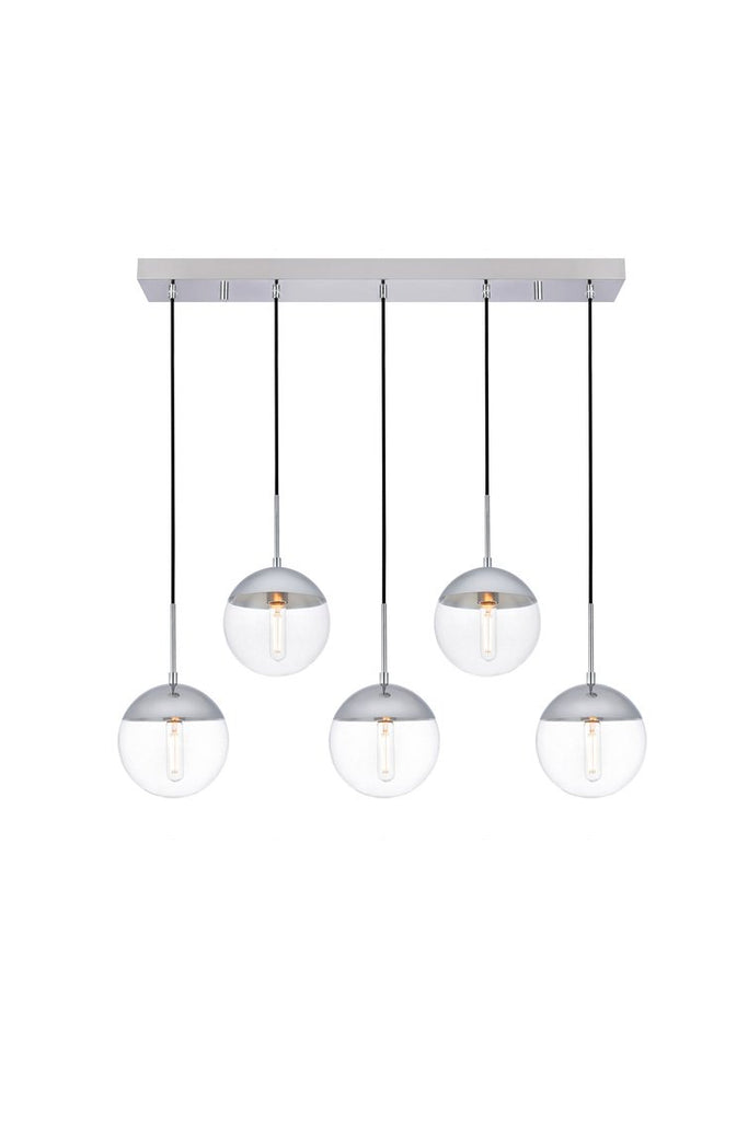 ZC121-LD6083C - Living District: Eclipse 5 Lights Chrome Pendant With Clear Glass