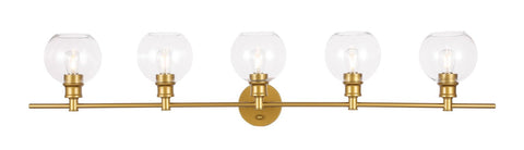 ZC121-LD2326BR - Living District: Collier 5 light Brass and Clear glass Wall sconce