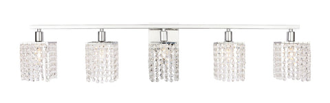 ZC121-LD7015C - Living District: Phineas 5 light Chrome and Clear Crystals wall sconce