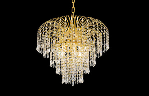 C121-6801D21G/RC - Regency Lighting: Falls 6 light Gold Chandelier Clear Royal Cut Crystal