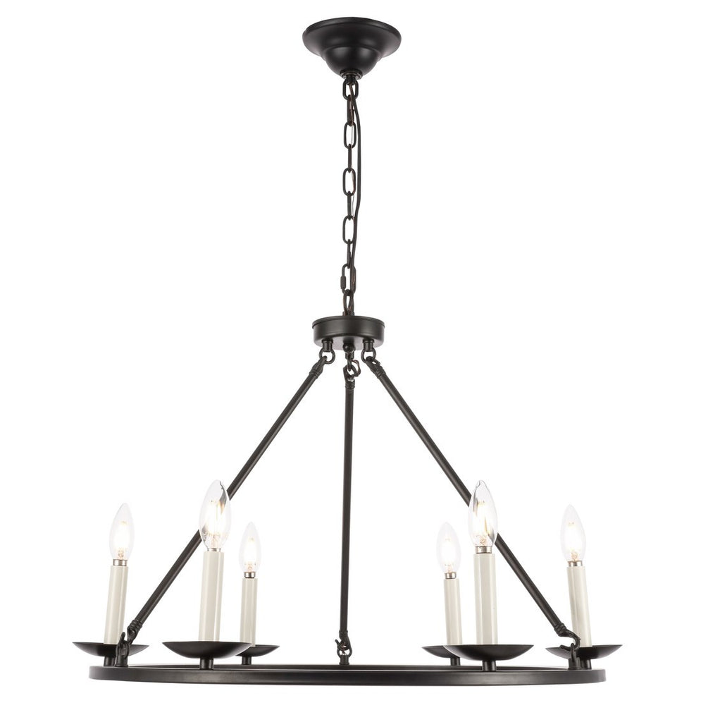 ZC121-LD6010D26BK - Living District: Maine 6 light Black chandelier