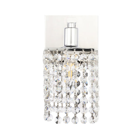 ZC121-LD7007C - Living District: Phineas 1 light Chrome and Clear Crystals wall sconce